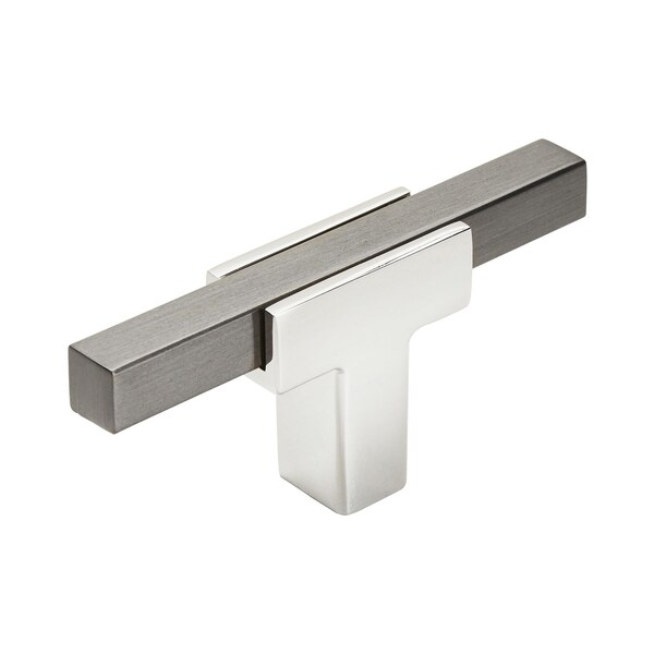 Amerock Urbanite 2-5/8 in 67 mm Length Polished Chrome/Black Chrome Cabinet Knob - BP6726BCR