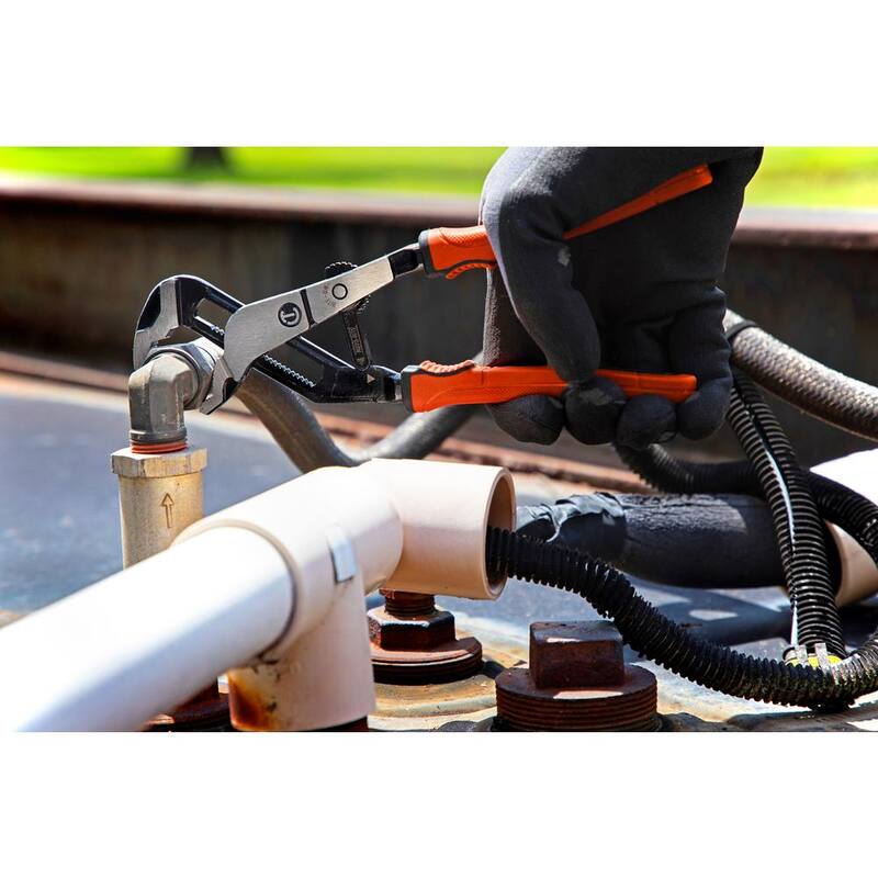 Crescent 8 pulgadas Z2 Auto-Bite V-Jaw Tongue & Groove Pliers con agarre de material dual - RTAB8CGR.