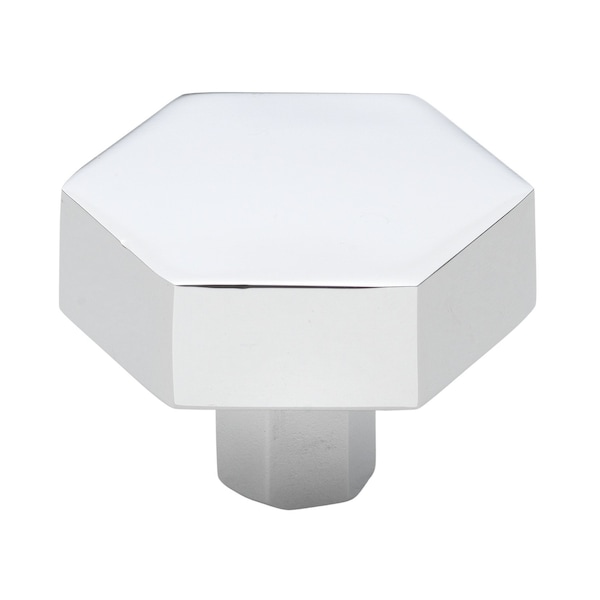 Gliderite Hardware 1-1/2 in. Hexagon Knob Polished Chrome - 5824-PC-1