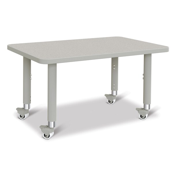 Jonti-Craft Berries Rectangle Activity Table, 24 in. x 36 in., Mobile, Freckled Gray/Gray/Gray - 6478JCM000