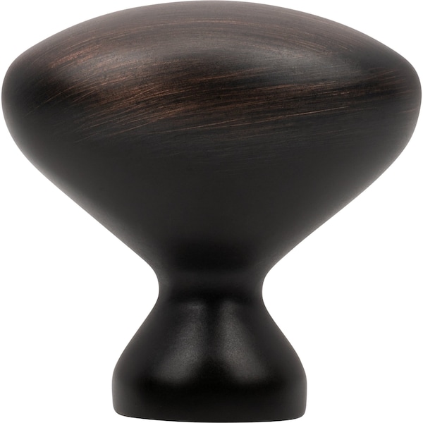 Designperfect 1-1/4 Overall Length Oval Cabinet Knob, Brushed Oil Rubbed Bronze, 25PK - DPA25B7KORB