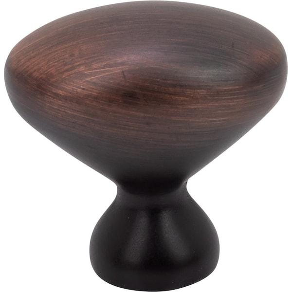 Designperfect 1-1/4 Overall Length Oval Cabinet Knob, Brushed Oil Rubbed Bronze, 25PK - DPA25B7KORB