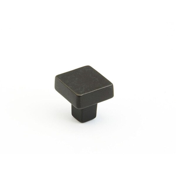 Schaub 1-1/4in Diameter Square Vinci Cabinet Knob Black Bronze Finish - 789-BB