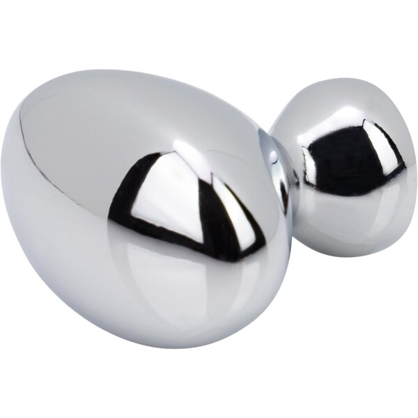 Designperfect 1-1/4 Overall Length Oval Cabinet Knob, Polished Chrome, 25PK - DPA25B7KPC