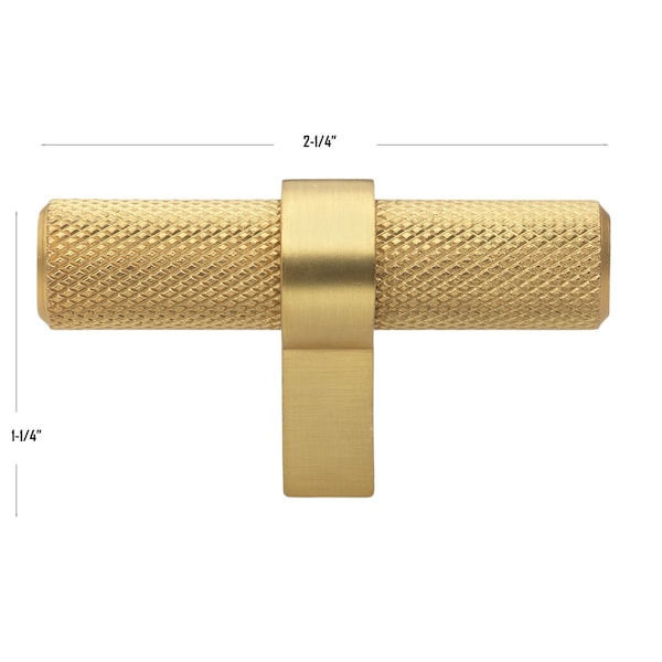 Gliderite Hardware 2-1/4 in. Knurled Steel Cabinet T-Bar Knob - 8002-T-BG, 5PK - 8002-T-BG-5