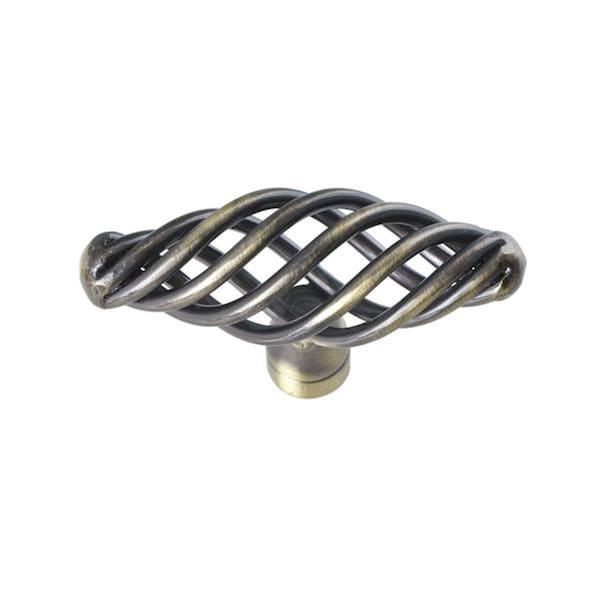 Utopia Alley Aire Swirl Elongated Birdcage Knob Antique Brass - HW325PLAB021
