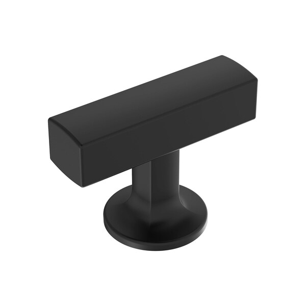Amerock Everett 1-3/4 inch 44mm Length Matte Black Cabinet Knob - BP37100MB