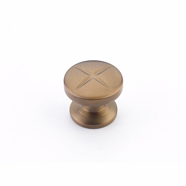 Schaub 1-3/8in Grooved Northport Round Cabinet Knob Brushed Bronze Finish - 210-BBZ