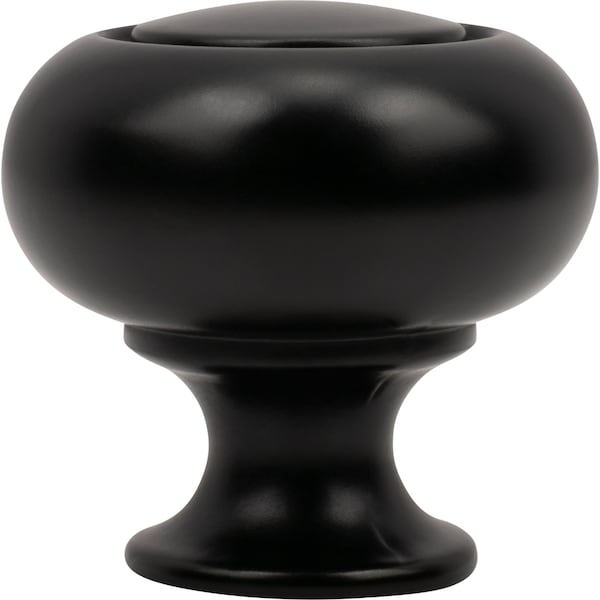 Designperfect 1-1/4 Diameter Round Cabinet Knob, Matte/Flat Black, 10PK - DPA10R31KBLK