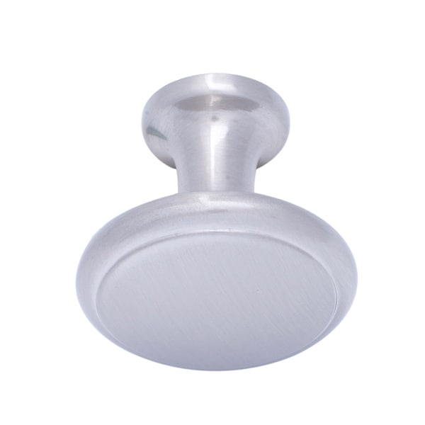South Main Hardware 1-3/16 in. Satin Nickel Modern Round Flat Cabinet Knob (10PK) - SH2712-SN-10