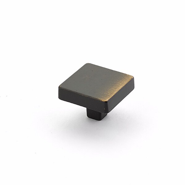 Schaub 1-3/4in Diameter Large Square Vinci Cabinet Knob Antique Bronze Finish - 815-AZ