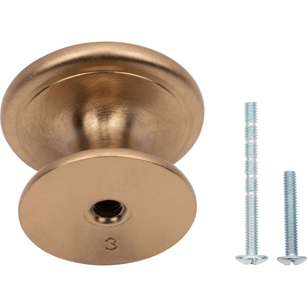 Designperfect 1-1/4 Diameter Round Cabinet Knob, Champagne Bronze/Gold, 10PK - DPA10R18KCBZ