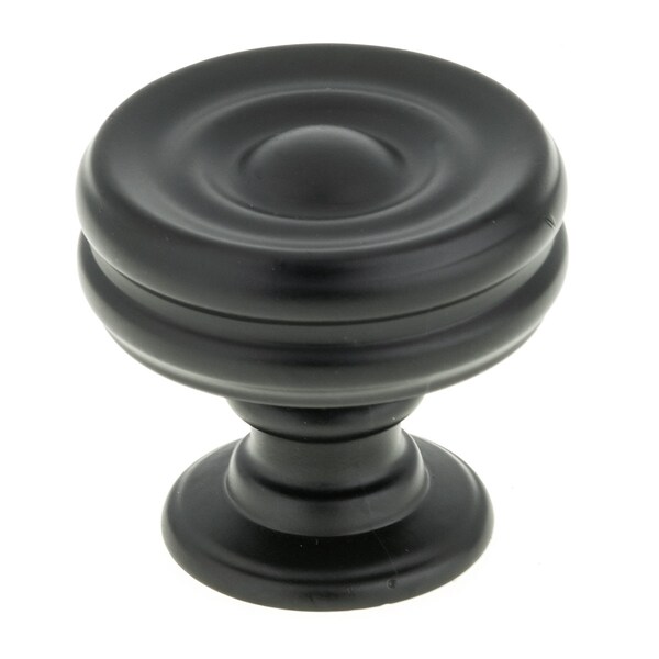 Richelieu 1 3/8 in (35 mm) Black Contemporary Metal Cabinet Knob - BP872535900