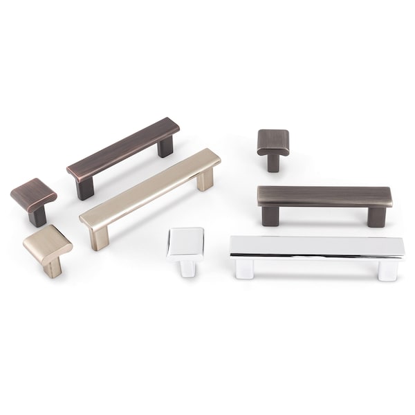 Elements By Hardware Resources 1" Overall Length Satin Nickel Square Park Cabinet Knob - 183SN