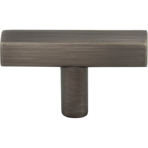 Jeffrey Alexander 2" Brushed Pewter Dominique Cabinet "T" Knob - 845T-BNBDL