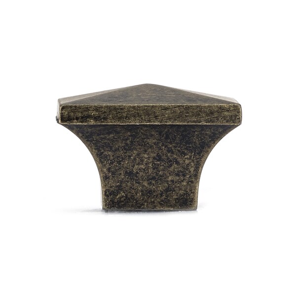 Richelieu 1 1/4 in. X 1 1/4 in. (32 mm x 32 mm) Burnished Brass Traditional Metal Cabinet Knob - BP53082BB