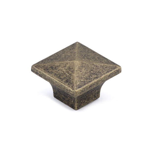Richelieu 1 1/4 in. X 1 1/4 in. (32 mm x 32 mm) Burnished Brass Traditional Metal Cabinet Knob - BP53082BB