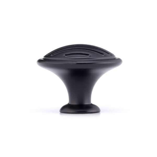 Richelieu 1 3/16 in (30 mm) Matte Black Contemporary Metal Cabinet Knob - BP16930900