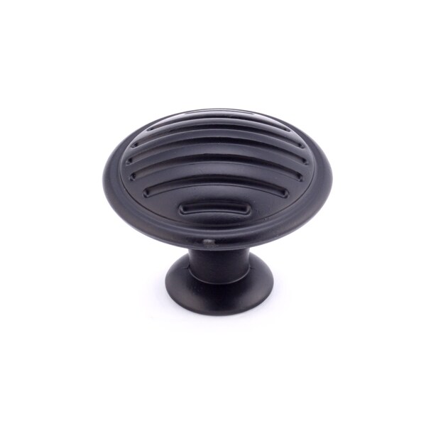 Richelieu 1 3/16 in (30 mm) Matte Black Contemporary Metal Cabinet Knob - BP16930900