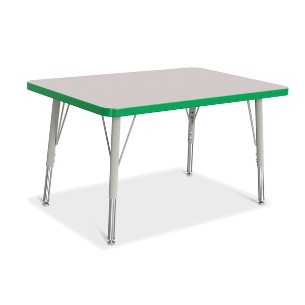 Jonti-Craft Berries Rectangle Activity Table, 24 in. x 36 in., E-height, Freckled Gray/Green/Gray - 6478JCE119
