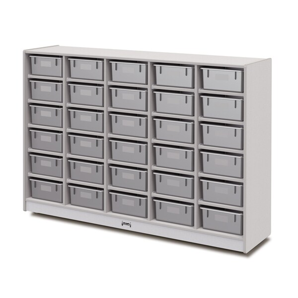 Jonti-Craft Rainbow Accents 30 Tub Mobile Storage, with Tubs, Gray - 4031JCWW000
