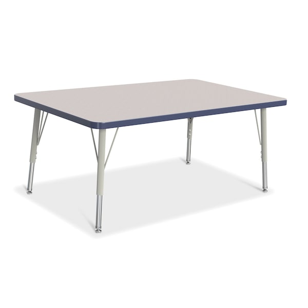 Jonti-Craft Berries Rectangle Activity Table, 30 in. x 48 in., E-height, Freckled Gray/Navy/Gray - 6473JCE112