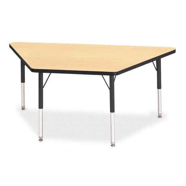Jonti-Craft Berries Trapezoid Activity Tables, 30 in. x 60 in., E-height, Maple/Black/Black - 6443JCE011