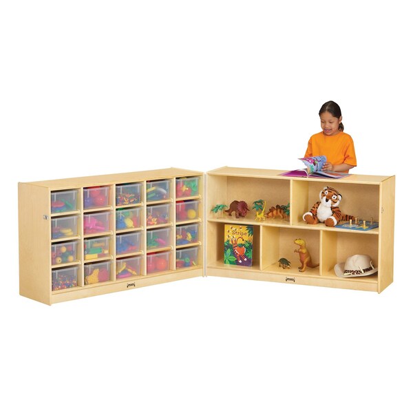 Jonti-Craft 20 Cubbie-Tray Fold-n-Lock, with Clear Trays - 04230JC