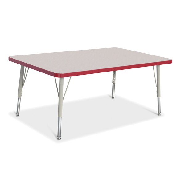 Jonti-Craft Berries Rectangle Activity Table, 30 in. x 48 in., E-height, Freckled Gray/Red/Gray - 6473JCE008