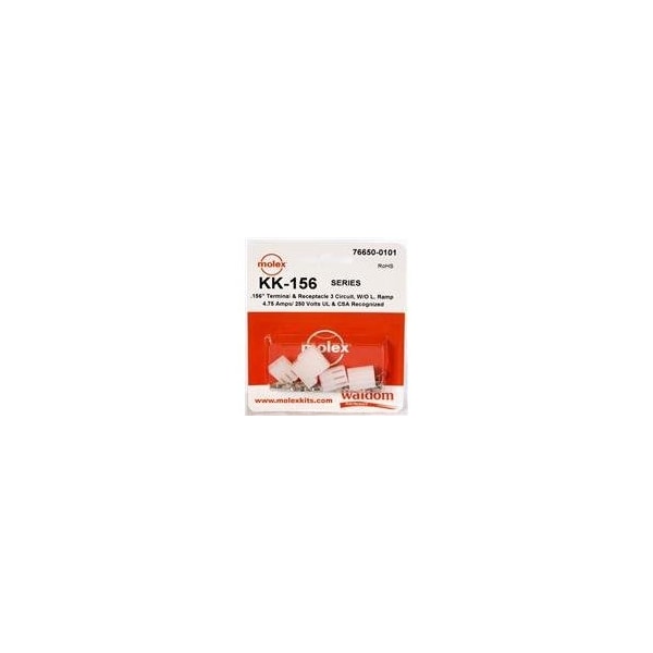 Encabezados y carcasas de cables Molex KK-156 Kit de conectores Rec No Rmp Term 3ckt - 766500101