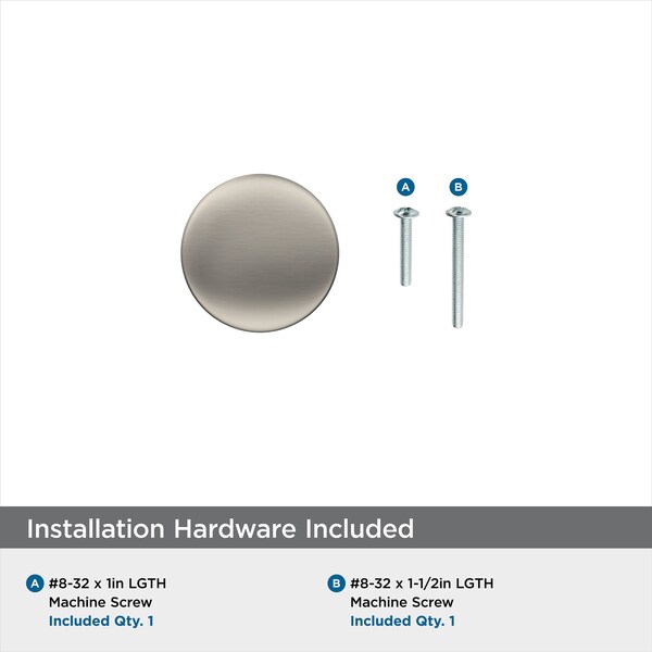 Amerock Riva 1-1/4 in 32 mm Diameter Satin Nickel Cabinet Knob - BP55362G10