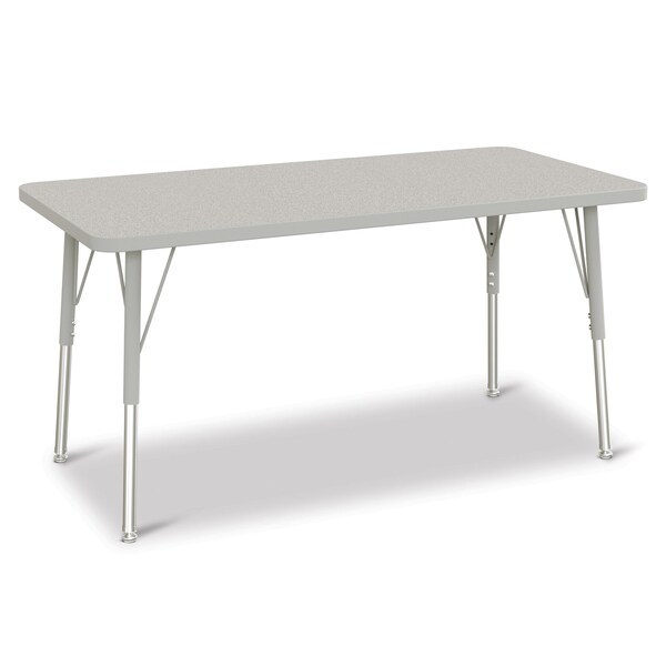 Jonti-Craft Berries Rectangle Activity Table, 24 in. x 48 in., A-height, Freckled Gray/Gray/Gray - 6403JCA000