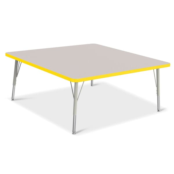 Jonti-Craft Berries Square Activity Table, 48 in. x 48 in., E-height, Freckled Gray/Yellow/Gray - 6418JCE007