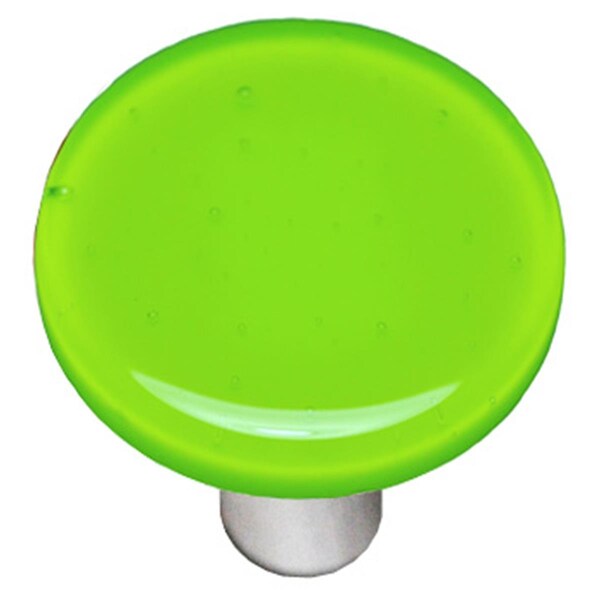 Towels Usa Opal Spring Green Round Glass Cabinet Knob - Aluminum Post - TO2521973