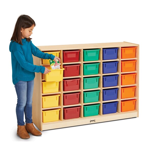 Jonti-Craft 25 Cubbie-Tray Mobile Storage, with Colored Trays - 0426JC