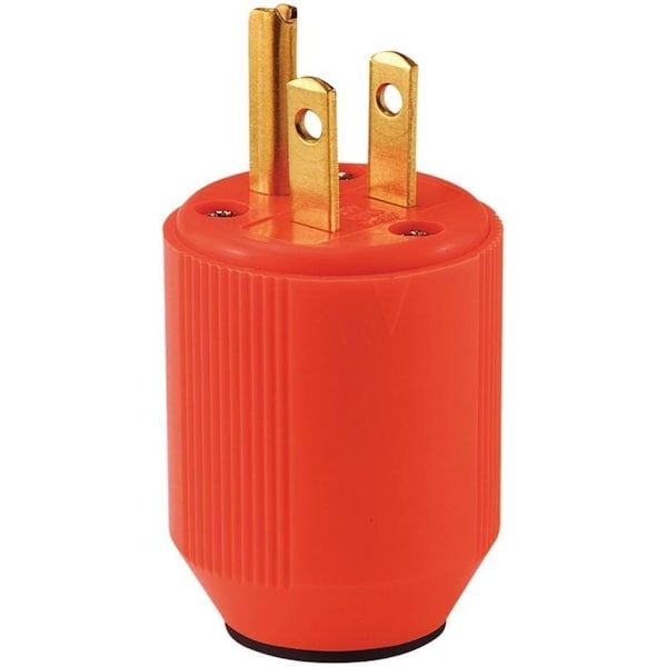Dispositivo de cableado eléctrico Eaton Enchufe eléctrico, 2 polos, 15 A, 125 V, NEMA: NEMA 5-15, Naranja fluorescente - BP3867-4RN