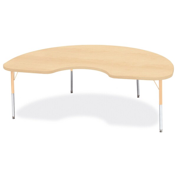 Jonti-Craft Berries Kidney Activity Table, 48 in. x 72 in., E-height, Maple/Maple/Camel - 6423JCE251