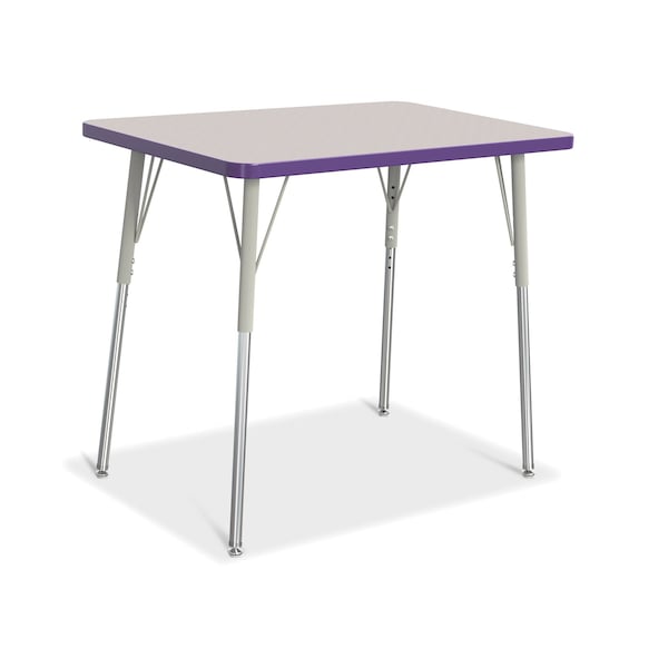 Jonti-Craft Berries Rectangle Activity Table, 24 in. x 36 in., A-height, Freckled Gray/Purple/Gray - 6478JCA004