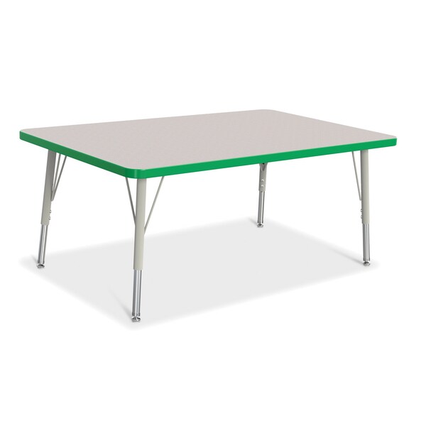 Jonti-Craft Berries Rectangle Activity Table, 30 in. x 48 in., E-height, Freckled Gray/Green/Gray - 6473JCE119