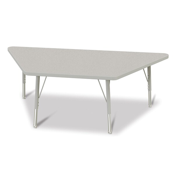 Jonti-Craft Berries Trapezoid Activity Tables, 30 in. x 60 in., E-height, Freckled Gray/Gray/Gray - 6443JCE000