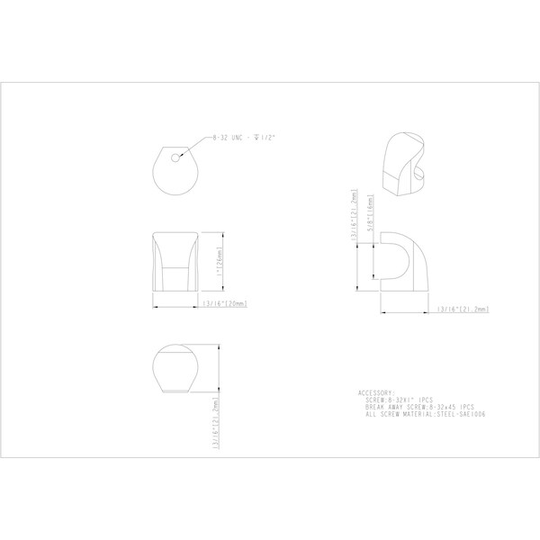 Elements By Hardware Resources 13/16" Diameter Satin Nickel Cylindrical Capri Cabinet Knob - 530142