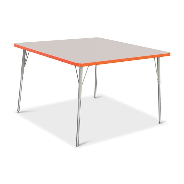 Jonti-Craft Berries Square Activity Table, 48 in. x 48 in., A-height, Freckled Gray/Orange/Gray - 6418JCA114