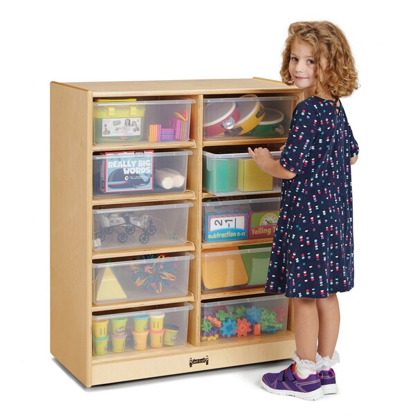 Jonti-Craft 10 Tub Mobile Storage, with Clear Tubs - 29150JC