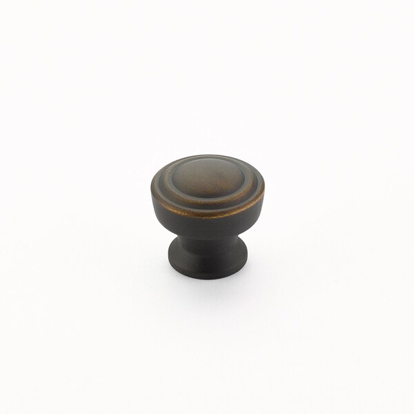Schaub 1-1/4in Menlo Park Round Cabinet Knob Ancient Bronze Finish - 533-ABZ