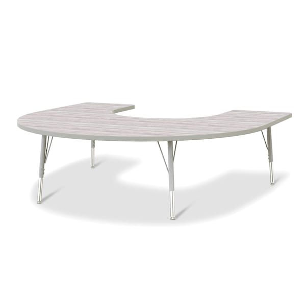 Jonti-Craft Berries Horseshoe Activity Table, 60 in. x 66 in., E-height, Driftwood Gray/Gray/Gray - 6445JCE450