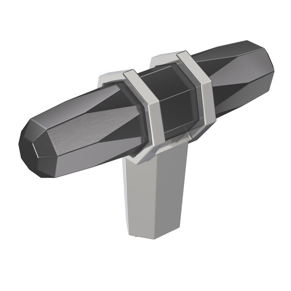 Amerock London 2-1/2 in 64 mm Length Black Chrome/Polished Chrome Cabinet Knob - BP36647BCR26