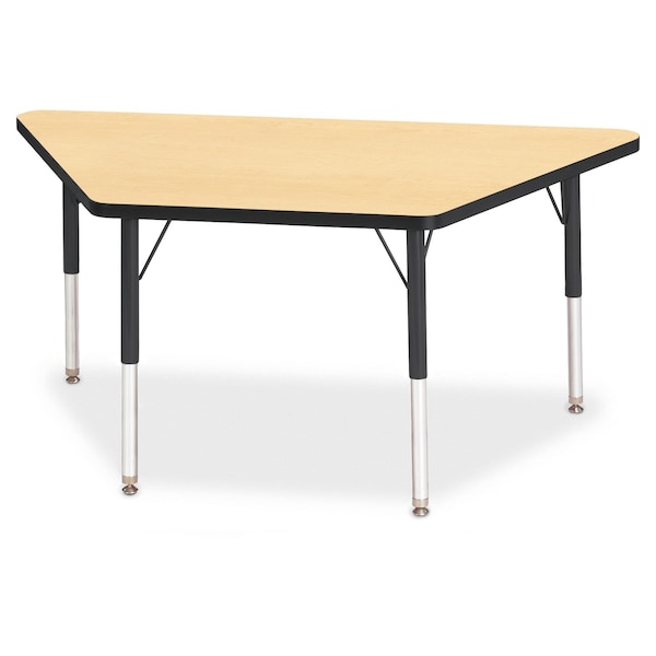 Jonti-Craft Berries Trapezoid Activity Tables, 24 in. x 48 in., E-height, Maple/Black/Black - 6438JCE011