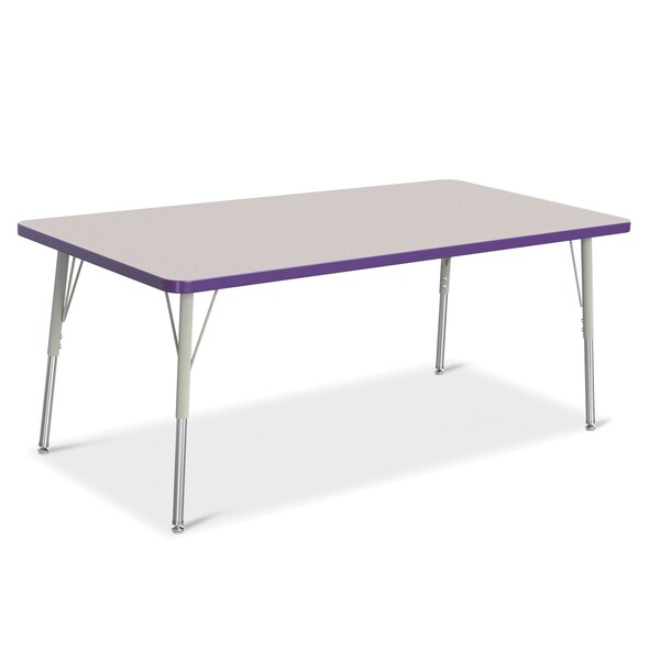 Jonti-Craft Berries Rectangle Activity Table, 30 in. x 60 in., A-height, Freckled Gray/Purple/Gray - 6408JCA004
