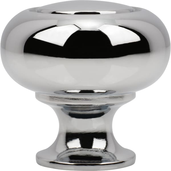 Designperfect 1-1/4 Diameter Round Cabinet Knob, Polished Chrome, 10PK - DPA10R31KPC