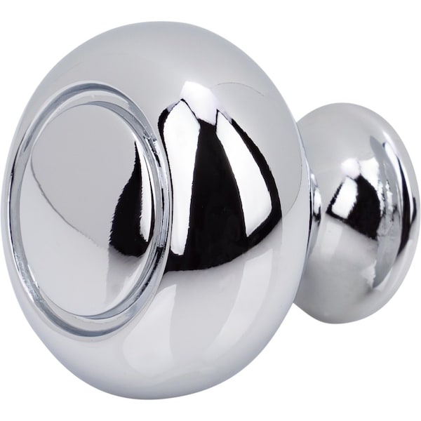Designperfect 1-1/4 Diameter Round Cabinet Knob, Polished Chrome, 10PK - DPA10R31KPC